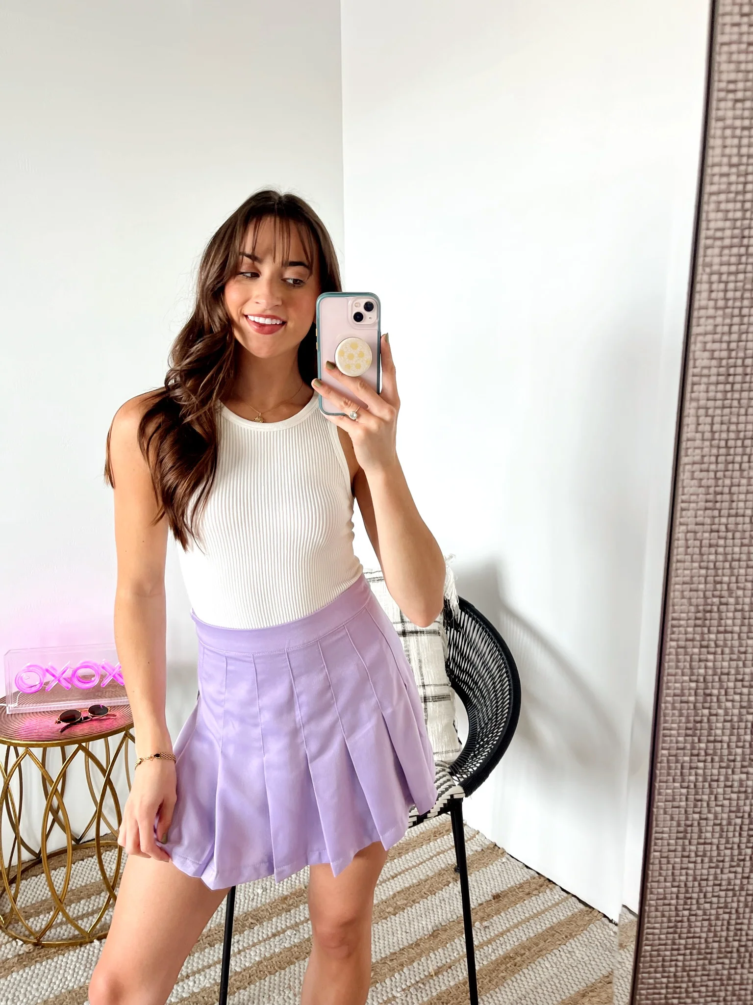 SIZE LARGE Charmed Pleated Mini Skirt - Image 3