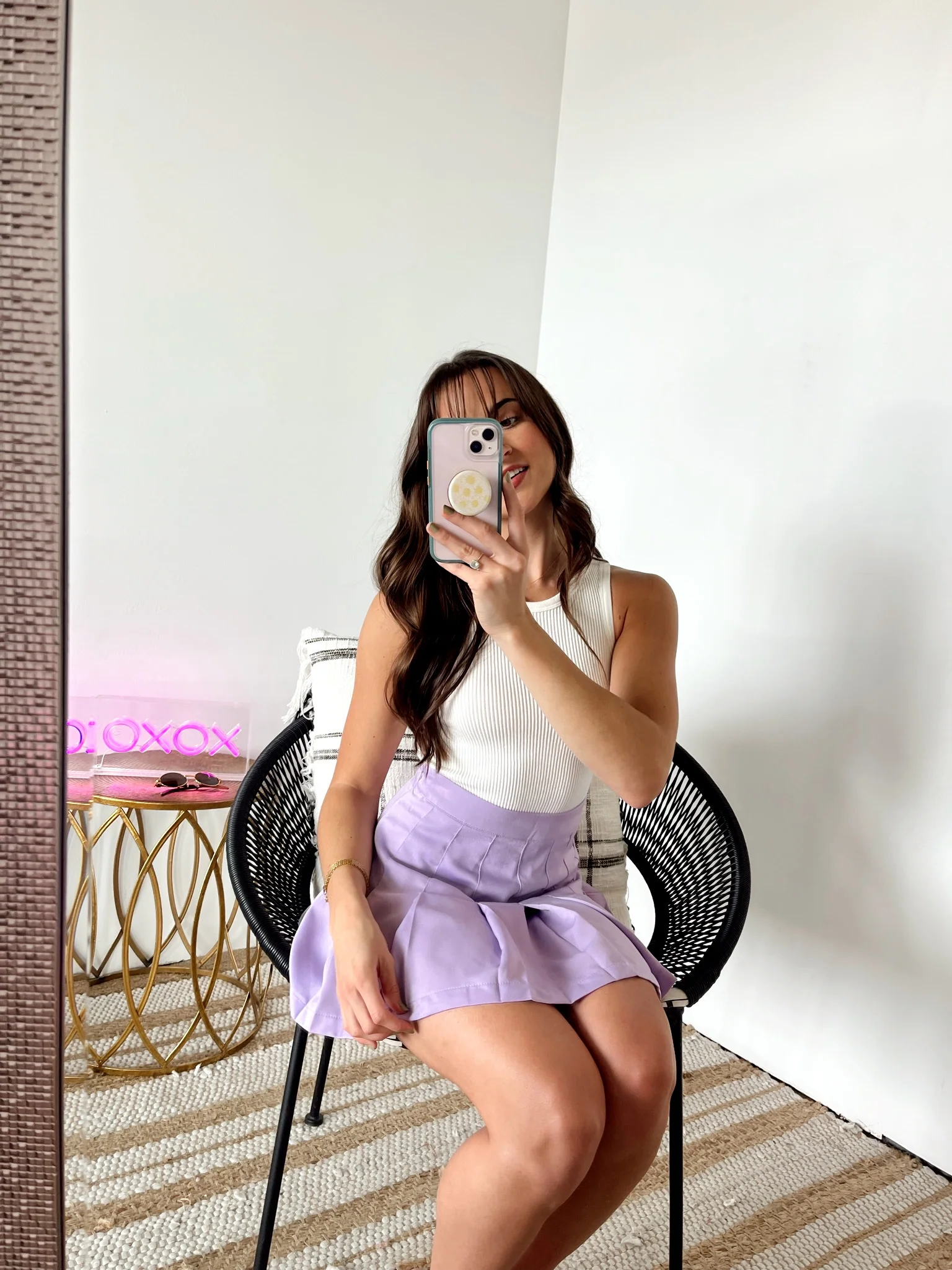 SIZE LARGE Charmed Pleated Mini Skirt - Image 4