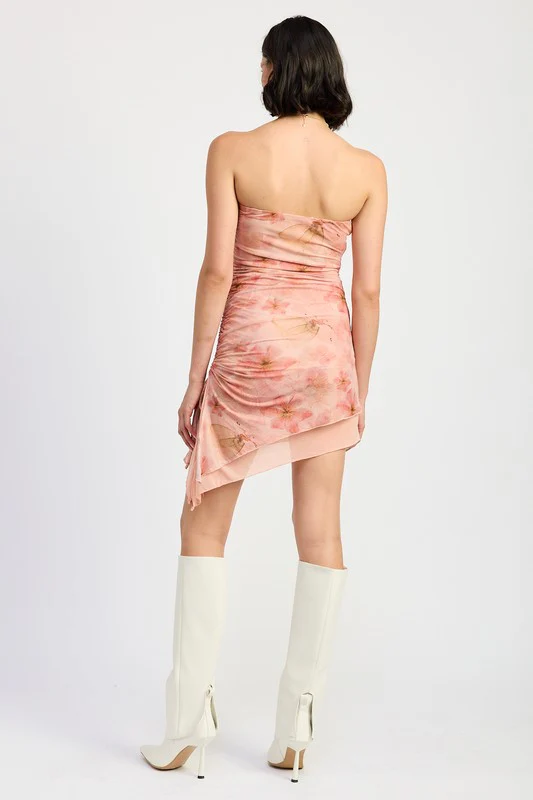 KATIE JO FLORAL ASYMMETRICAL STRAPLESS DRESS - Image 8