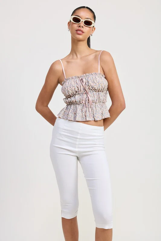 MALEY FLORAL TIERED  RUFFLE TOP - Image 3