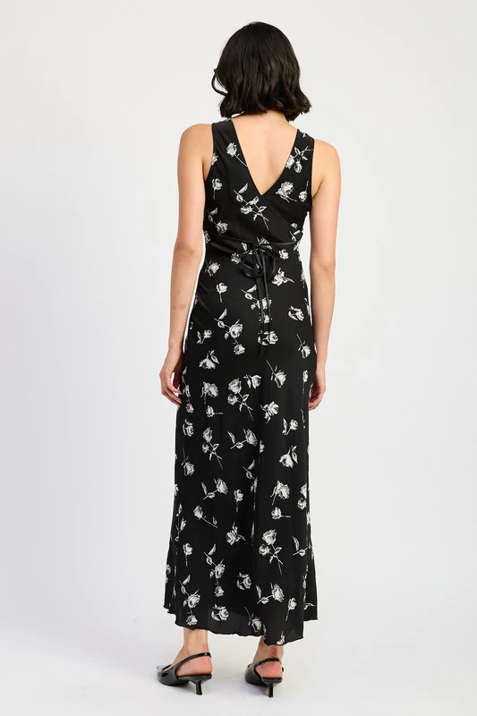 MISS PRIM FLORAL V NECK MAXI DRESS - Image 6
