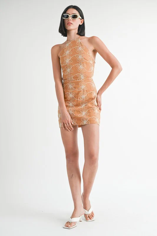 TAKEN BACK HALTER NECK MINI DRESS - Image 5