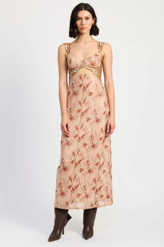 LONI LACE CONTRAST MAXI DRESS - Image 3