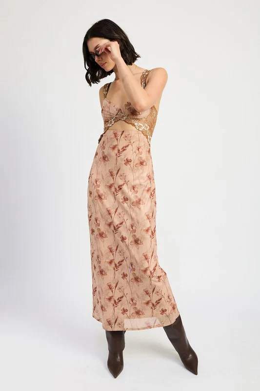 LONI LACE CONTRAST MAXI DRESS - Image 5