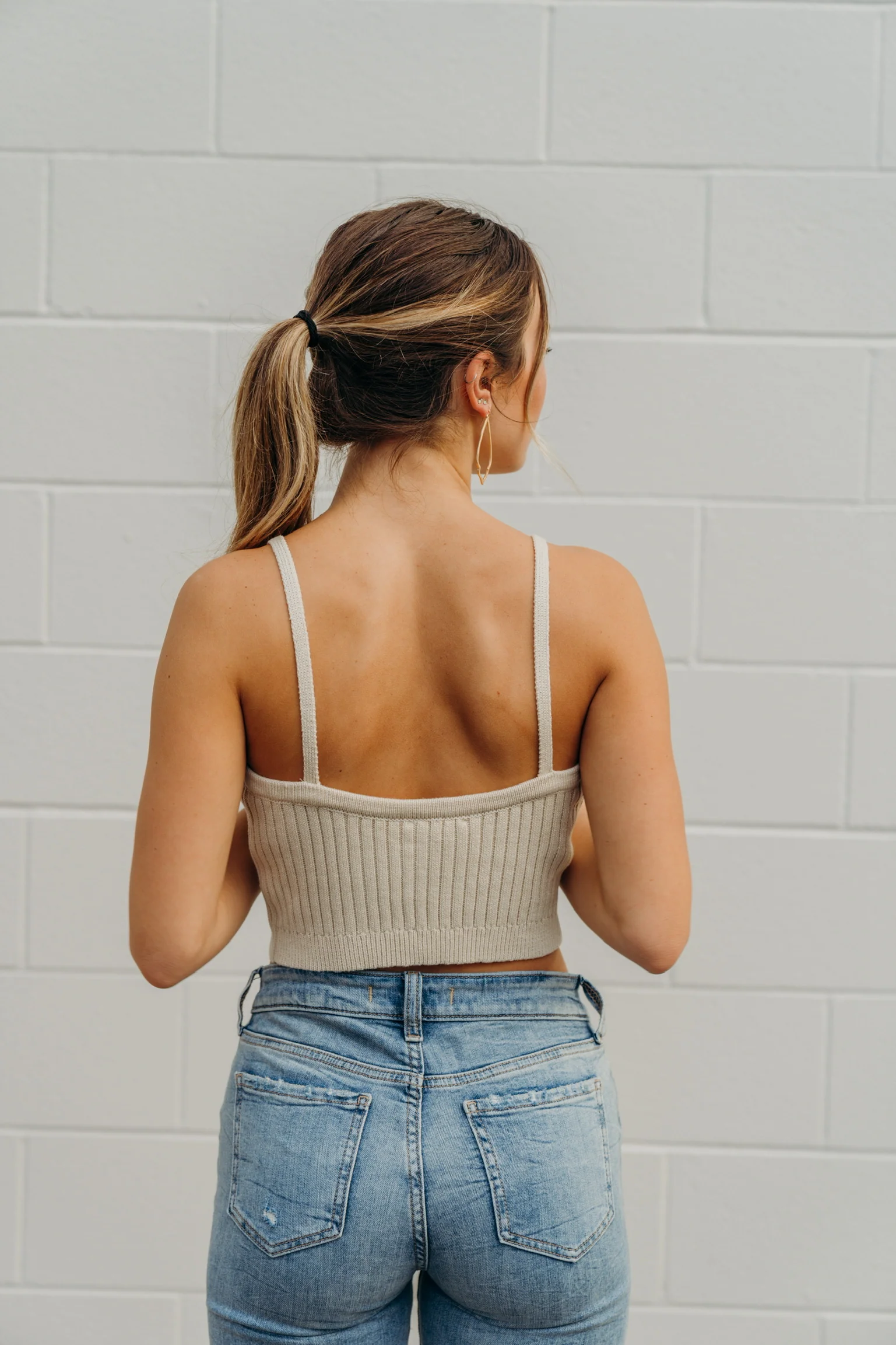 SIZE LARGE Marie Cropped Knit Tank Top - Image 6