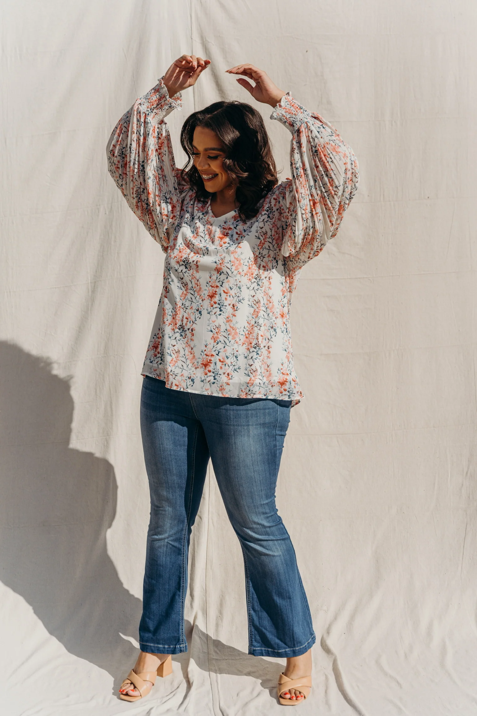 PLUS SIZE In The Moment Pleated Sleeve Blouse - Image 7