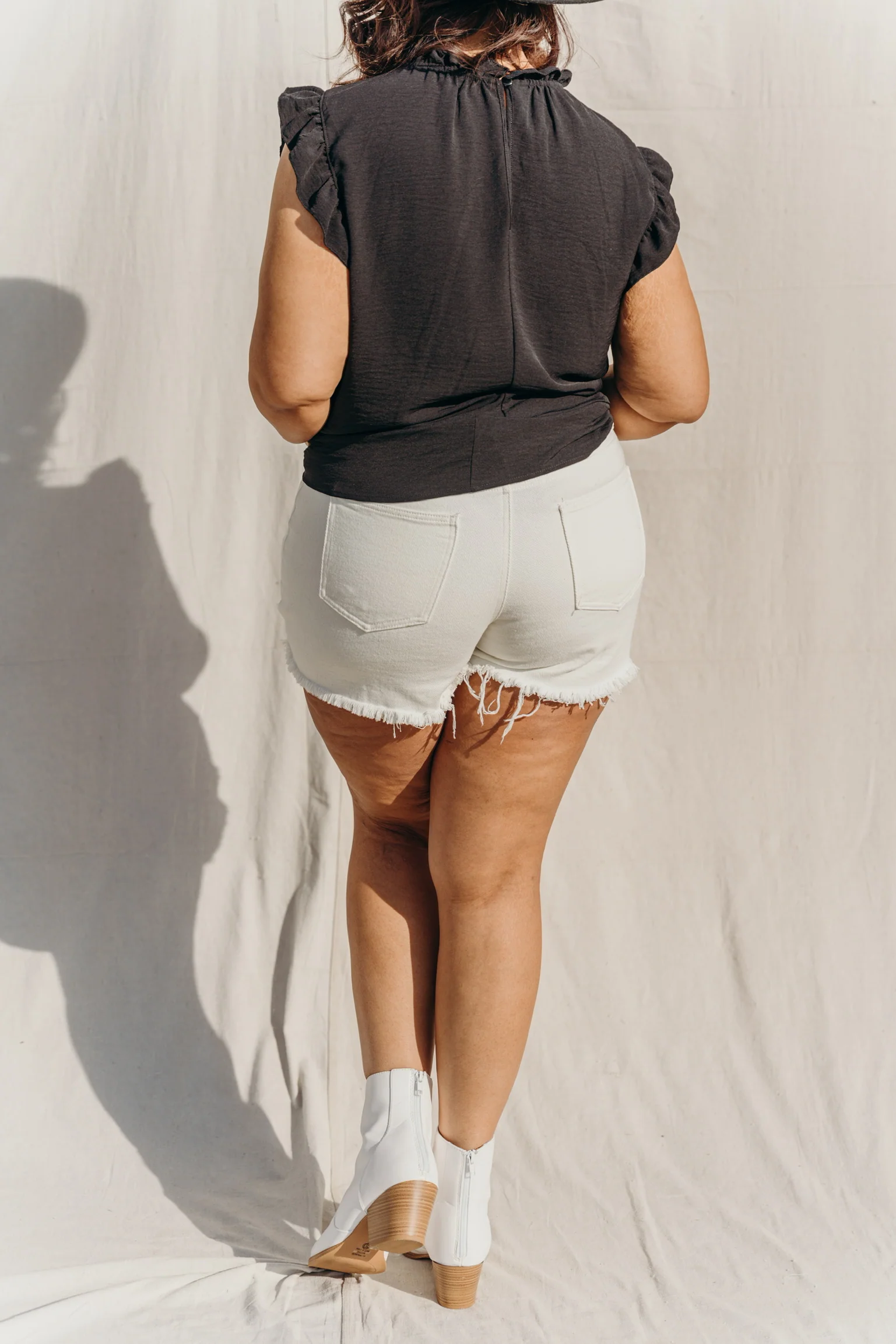 PLUS SIZE Novah Distressed Denim Shorts - Image 5