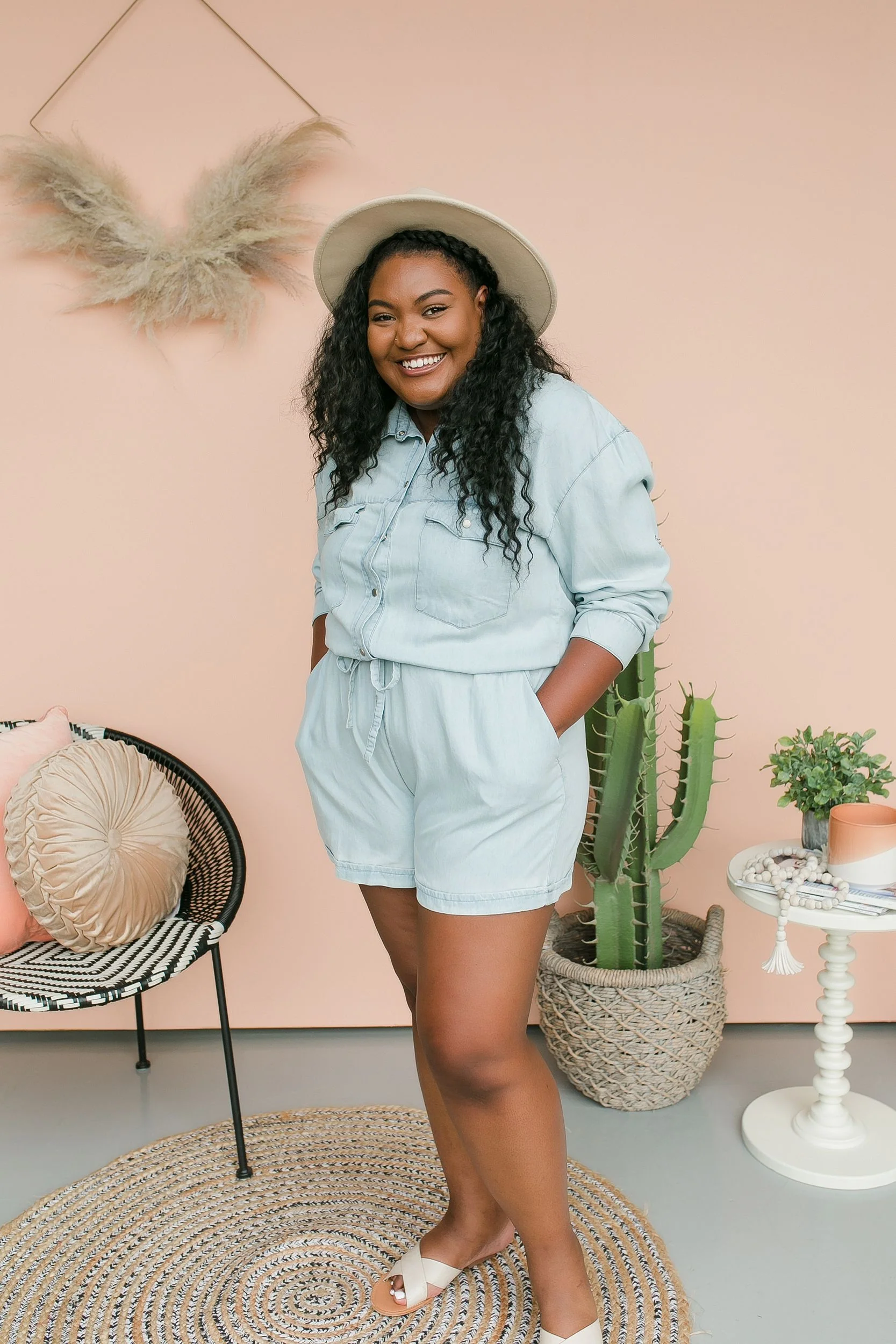 PLUS SIZE One Wish Denim Romper - Image 7
