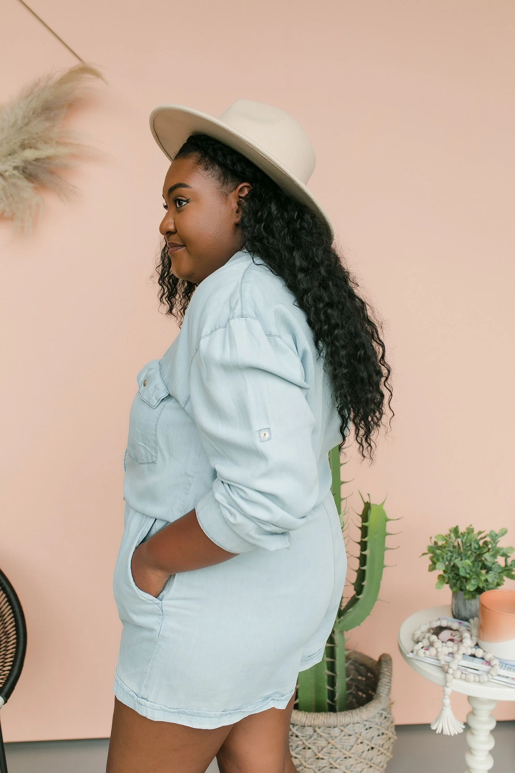 PLUS SIZE One Wish Denim Romper - Image 8