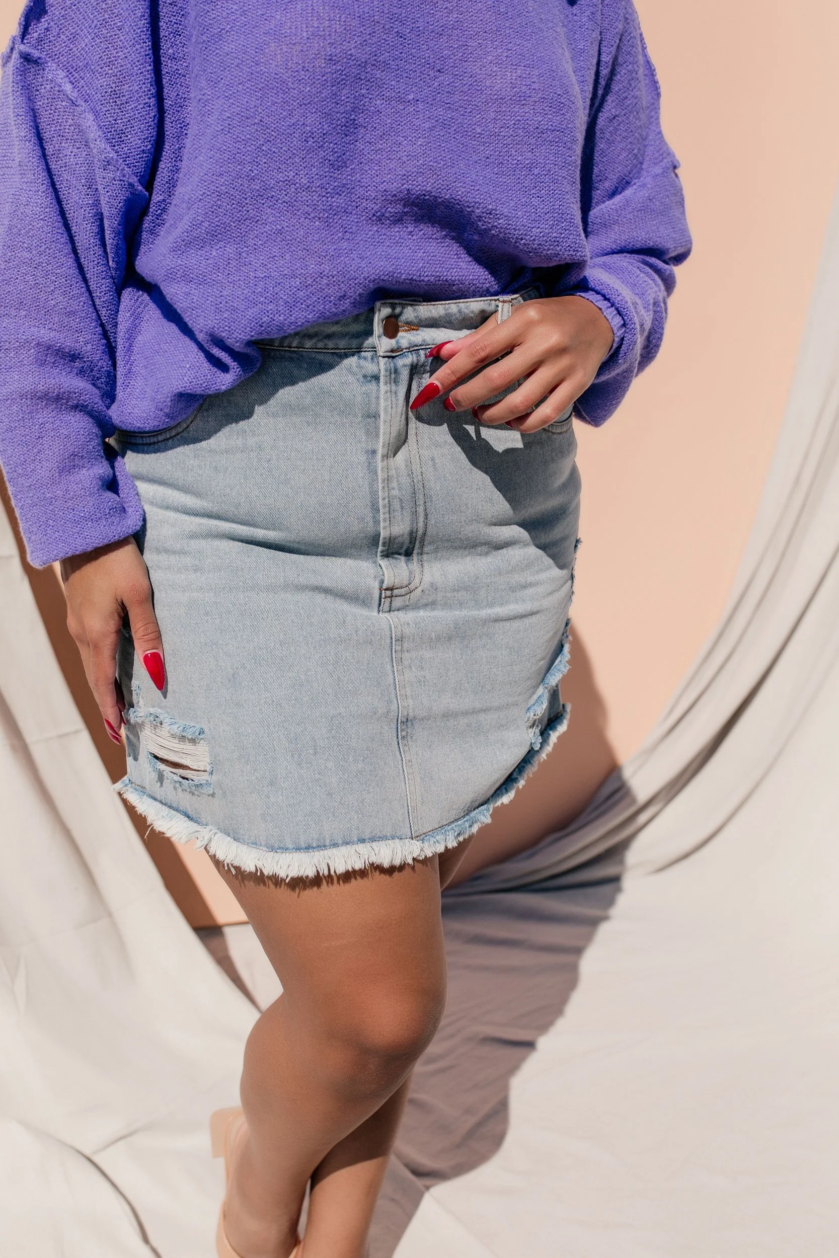 PLUS SIZE Owen Denim Skirt - Image 4