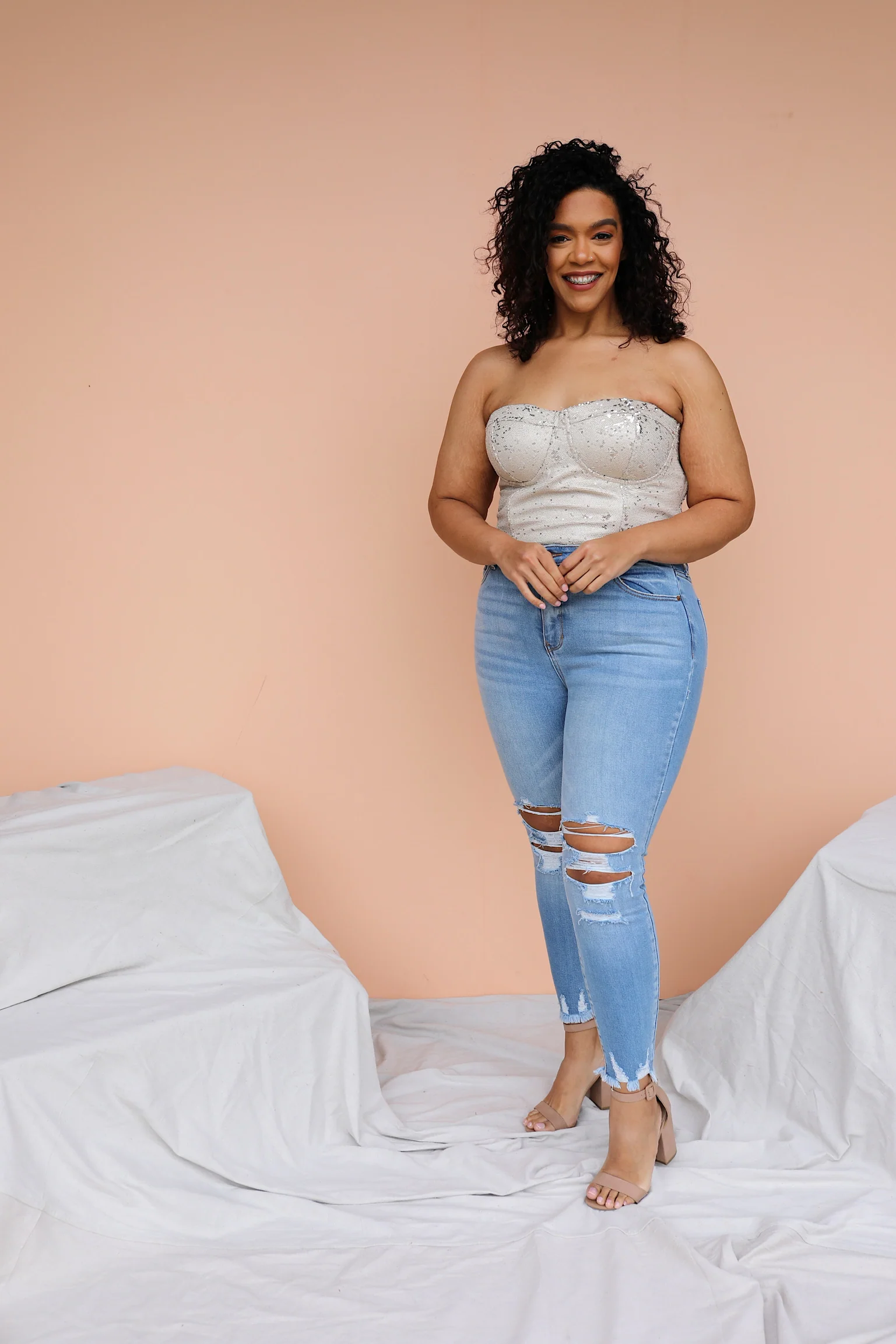 PLUS SIZE Shine Through Sequin Top - Image 3