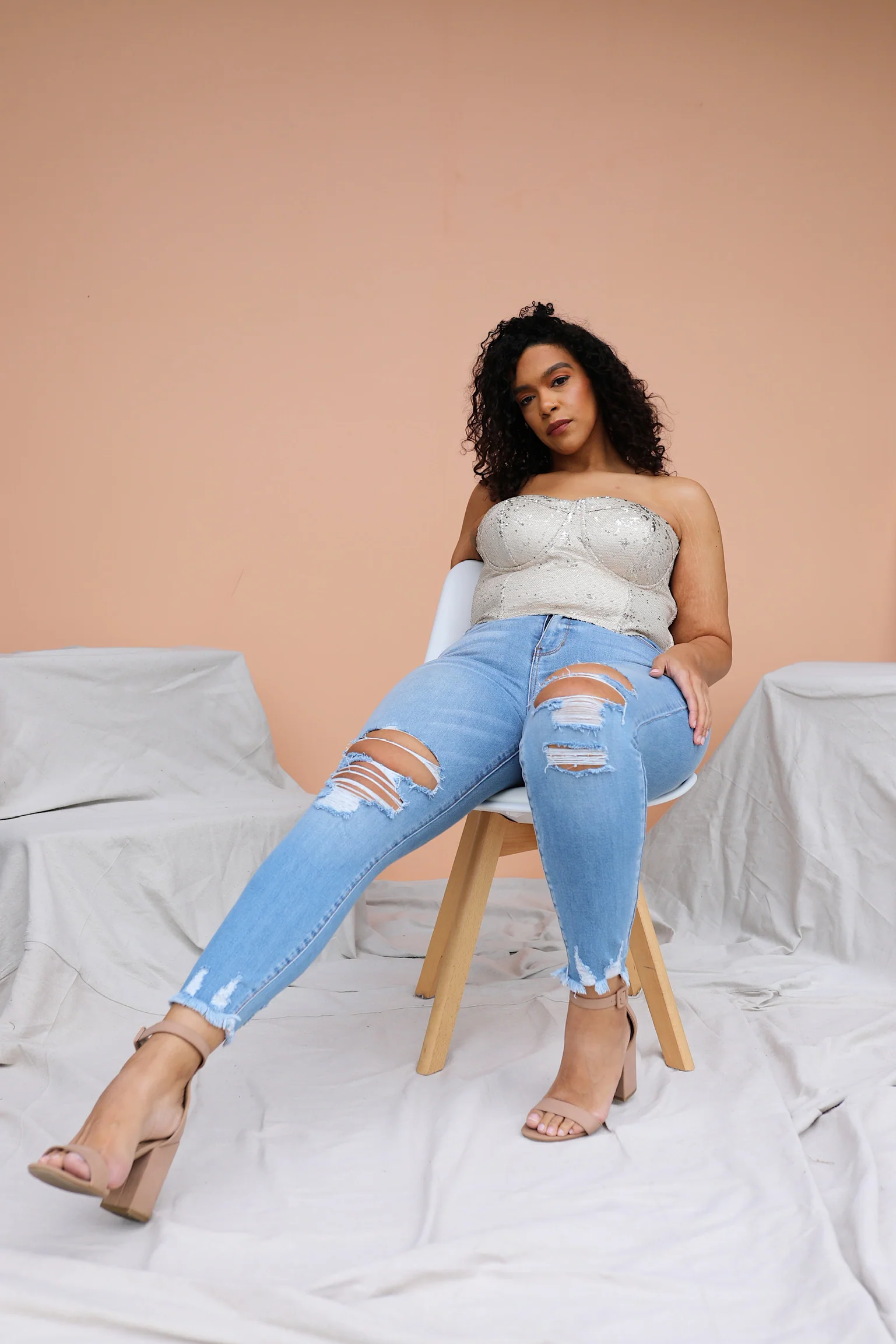 PLUS SIZE Shine Through Sequin Top - Image 4