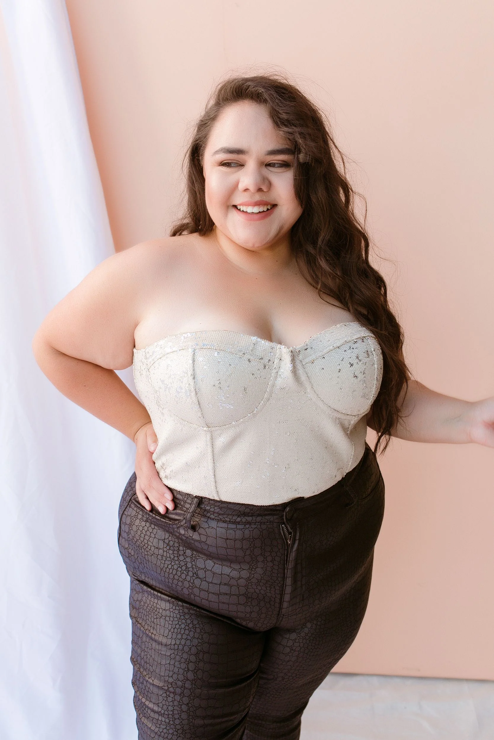 PLUS SIZE Shine Through Sequin Top - Image 5