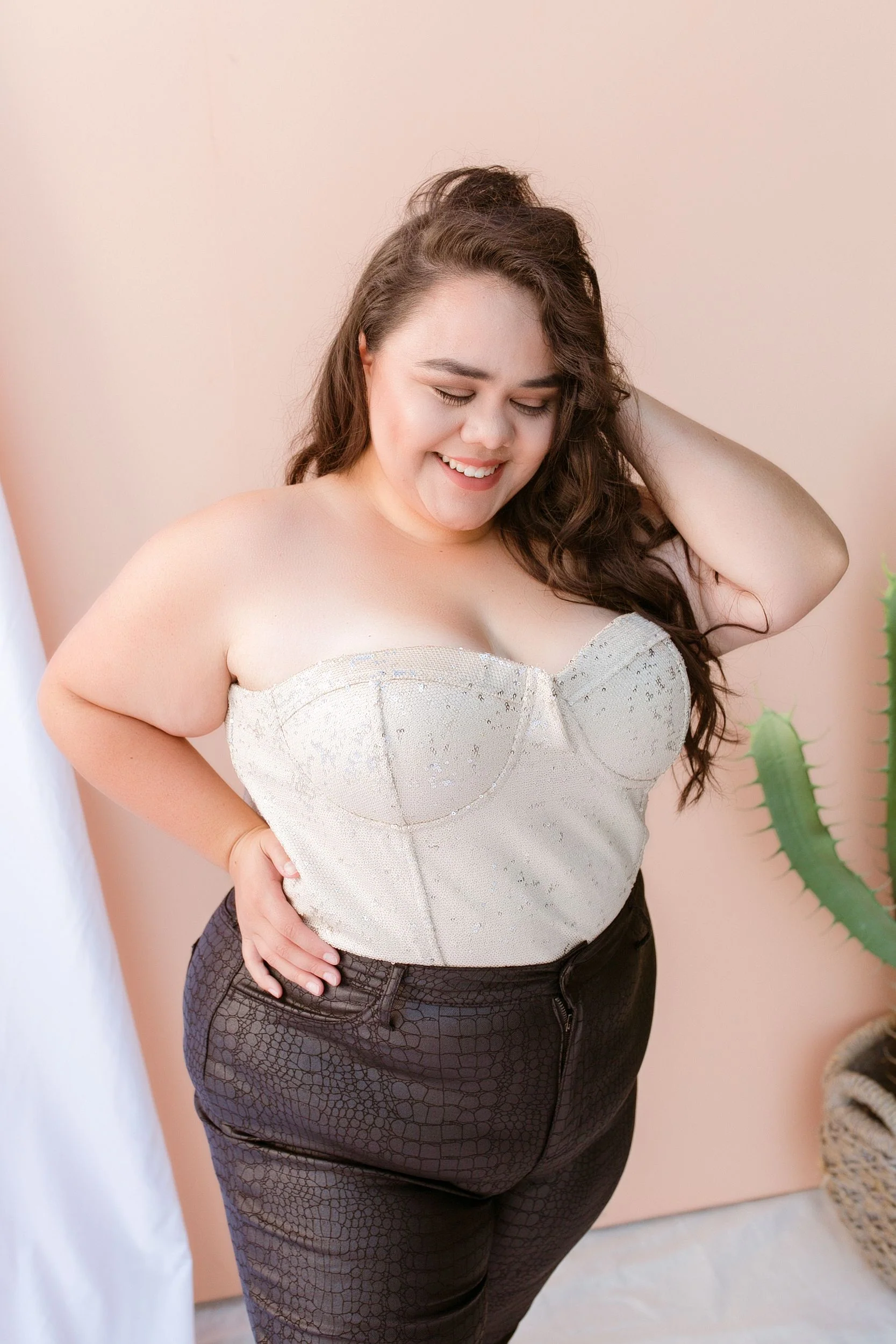 PLUS SIZE Shine Through Sequin Top - Image 6