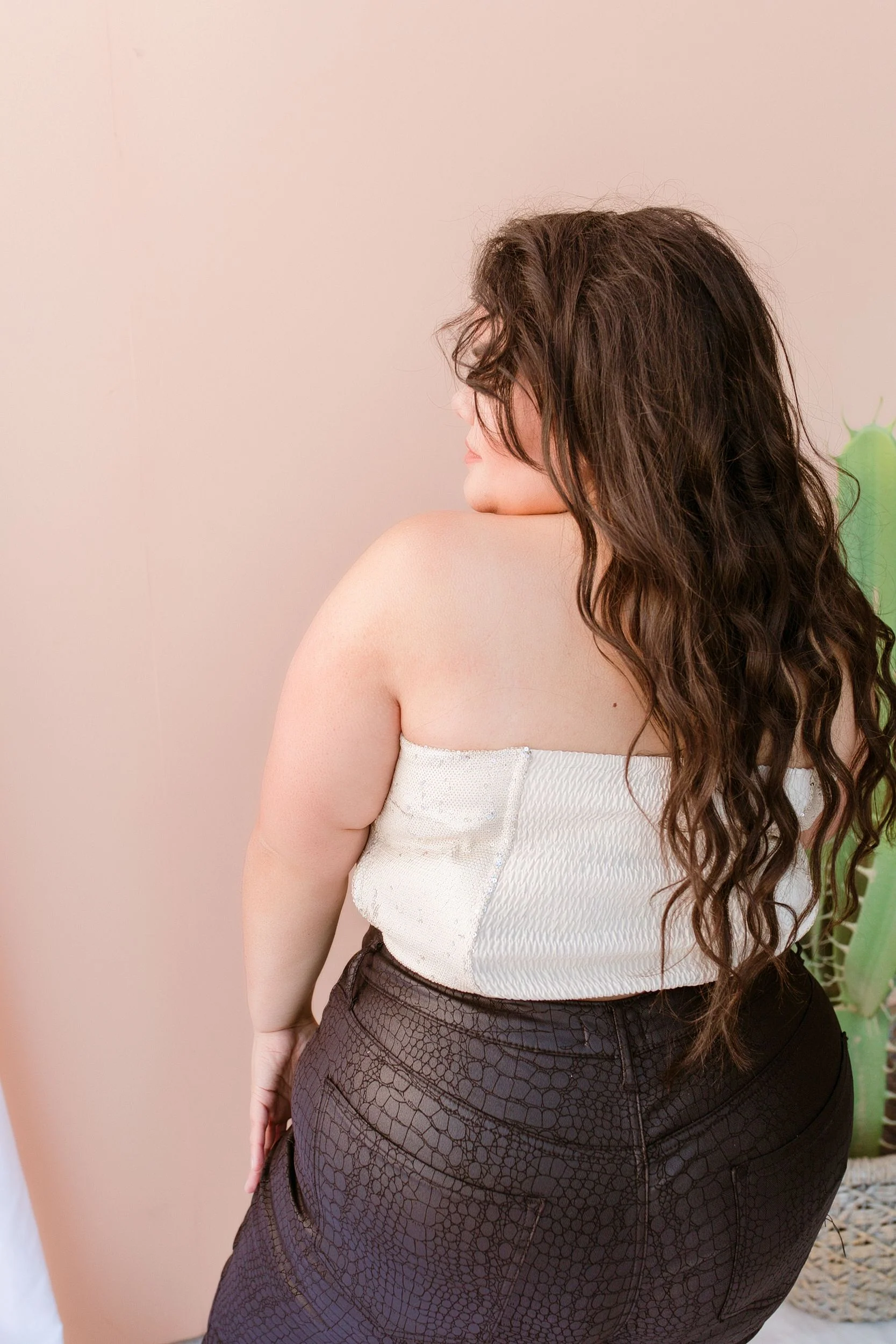 PLUS SIZE Shine Through Sequin Top - Image 7