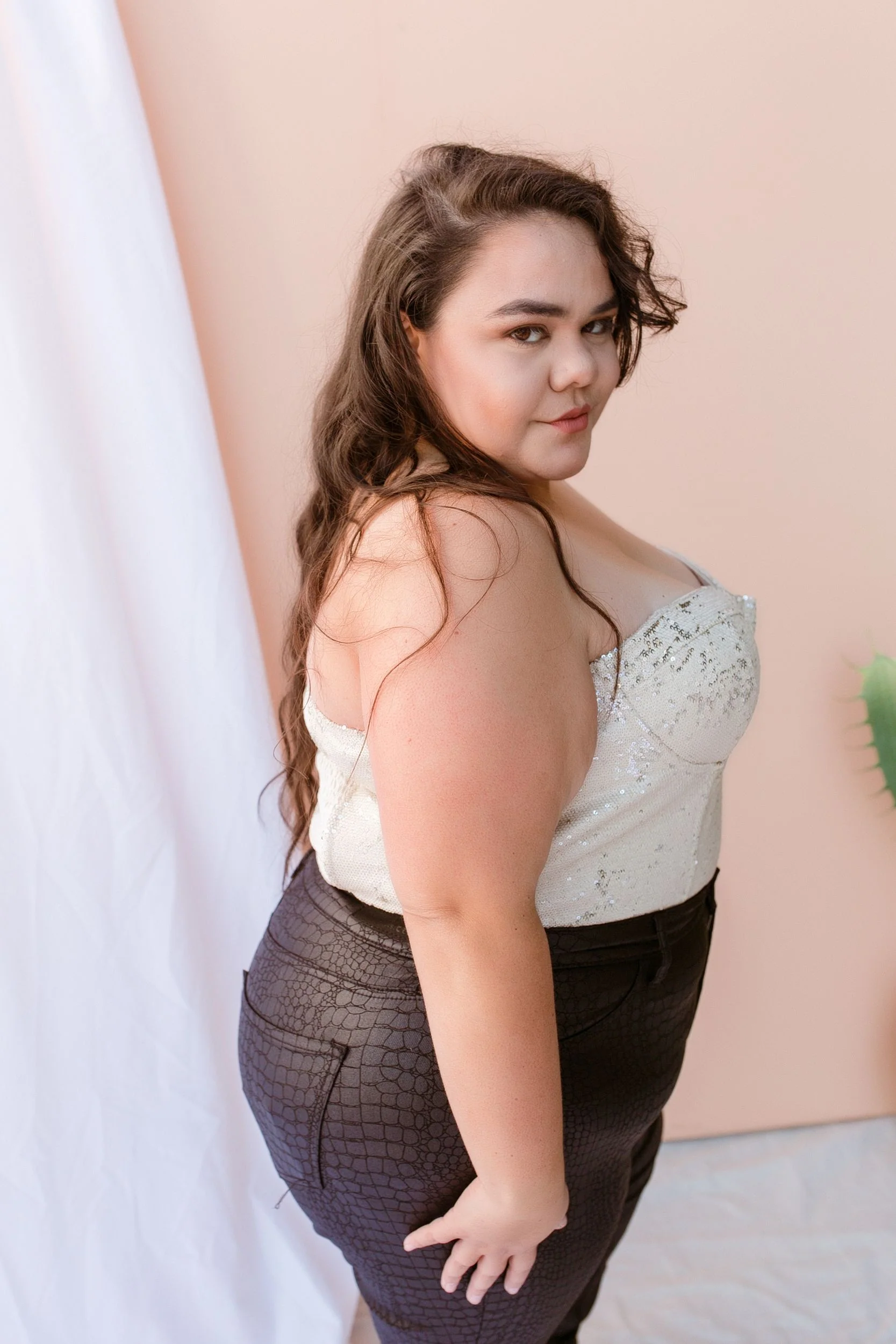 PLUS SIZE Shine Through Sequin Top - Image 8