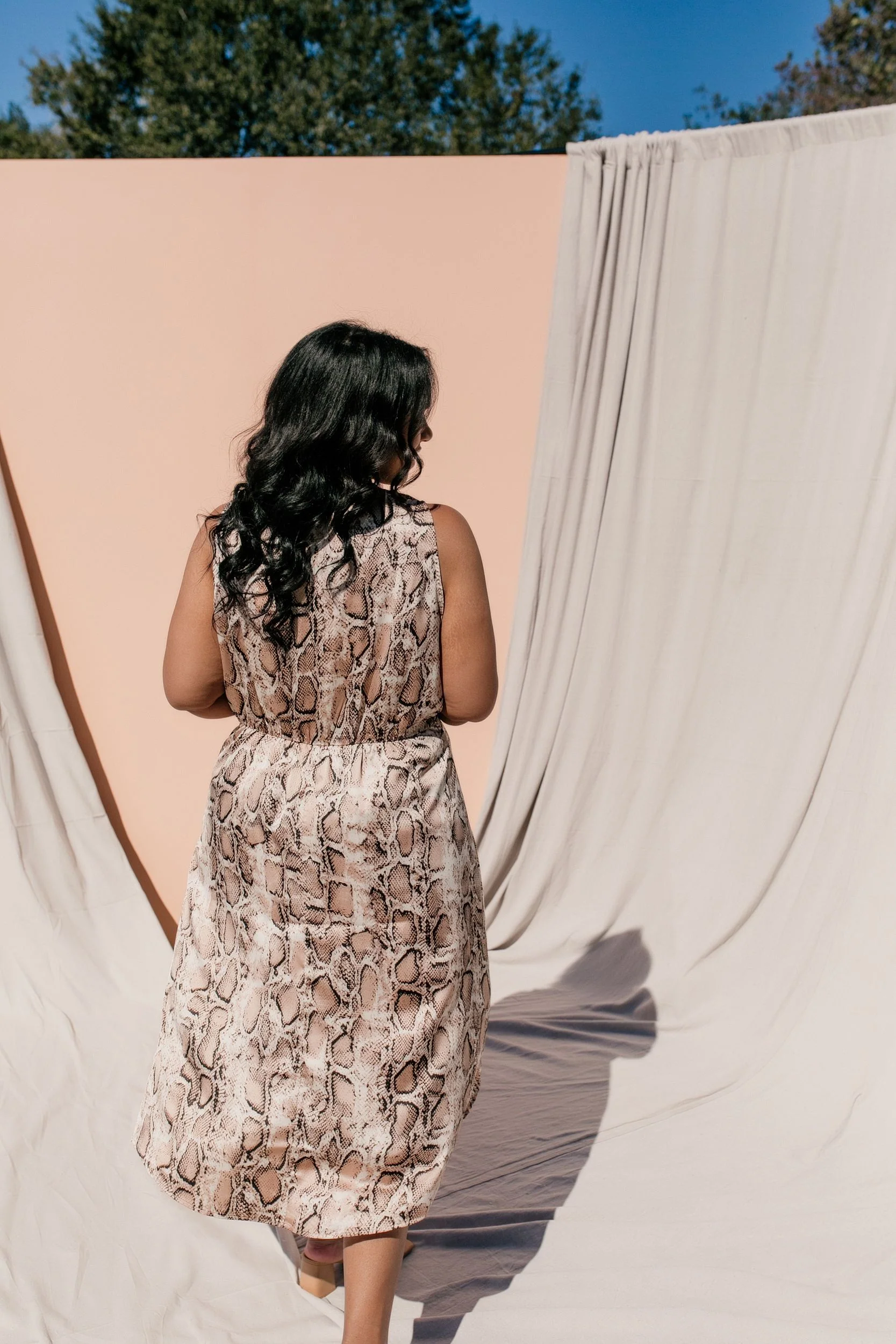 SIZE 3XL PLUS SIZE Augustine Snake Print Midi Dress - Image 6