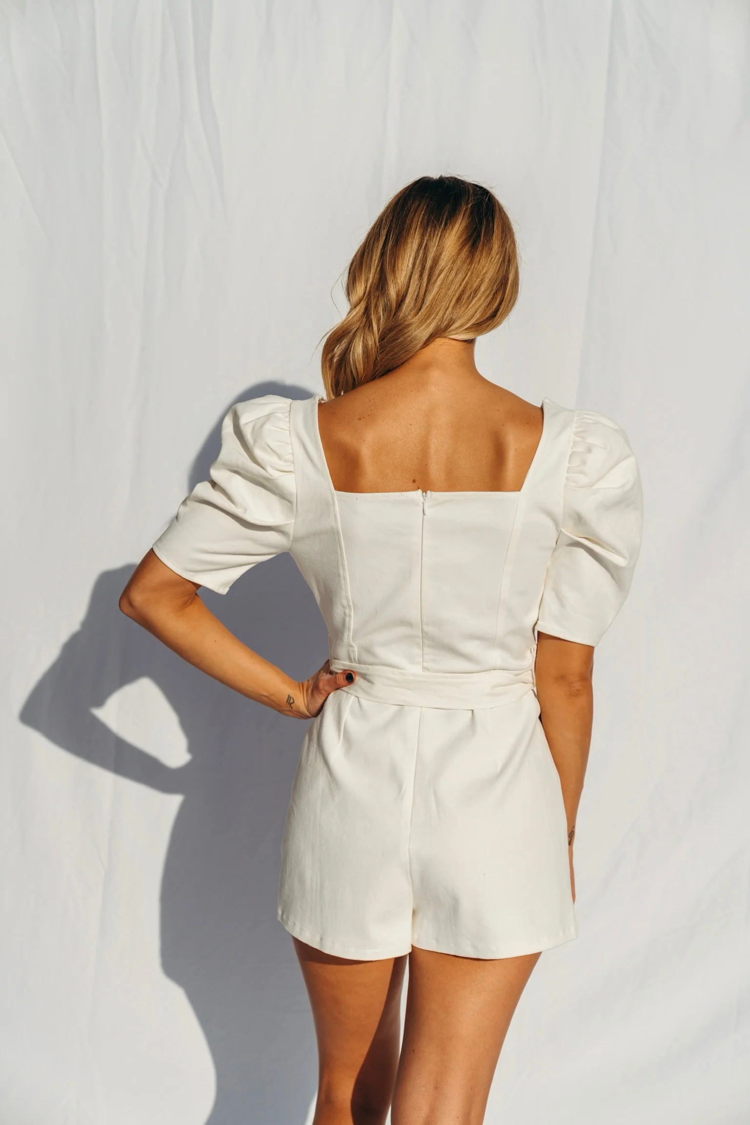 SIZE MEDIUM Safe Place Puff Sleeve Romper - Image 6