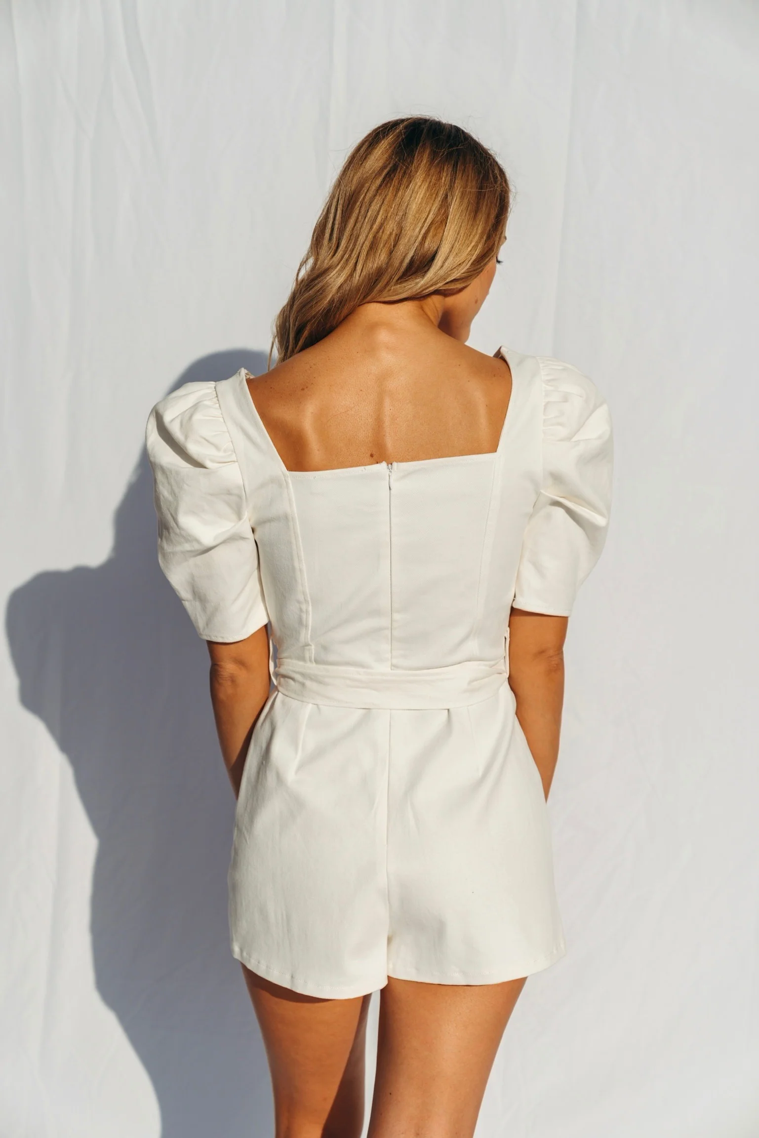 SIZE MEDIUM Safe Place Puff Sleeve Romper - Image 7